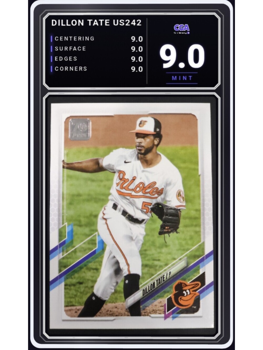 2021 Topps Update #US242 Dillon Tate Baltimore Orioles - CGA 9.0 Digital Grade
